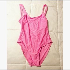 Low Back One Piece Pink Swimsuit